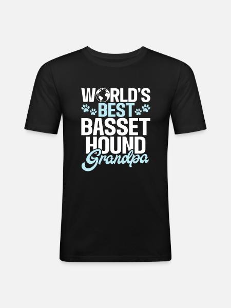 Cadeaux Basset Hound - T-shirt près du corps Homme - noir