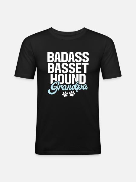 Cadeaux Basset Hound - T-shirt près du corps Homme - noir