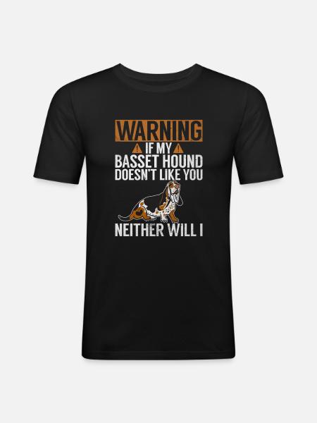 Cadeaux Basset Hound - T-shirt près du corps Homme - noir