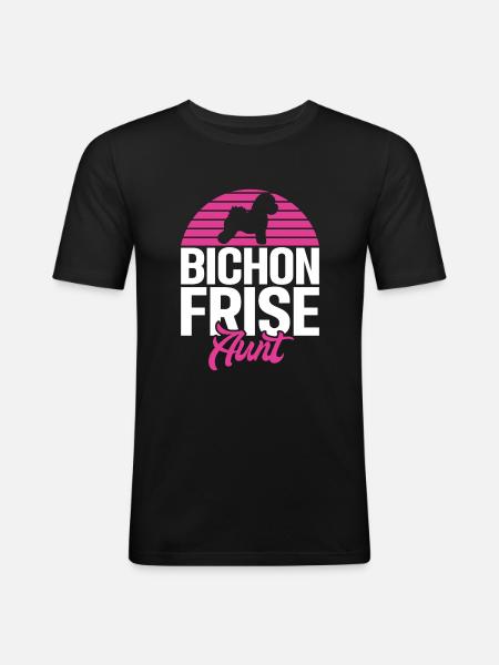 Cadeaux Bichon Frisé - T-shirt près du corps Homme - noir
