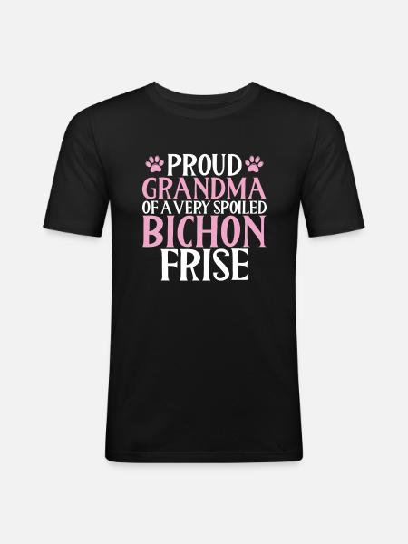 Cadeaux Bichon Frisé - T-shirt près du corps Homme - noir