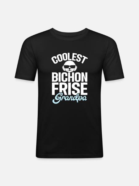 Cadeaux Bichon Frisé - T-shirt près du corps Homme - noir