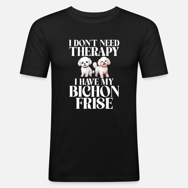 Regali Bichon Frise - Maglietta aderente da uomo - nero