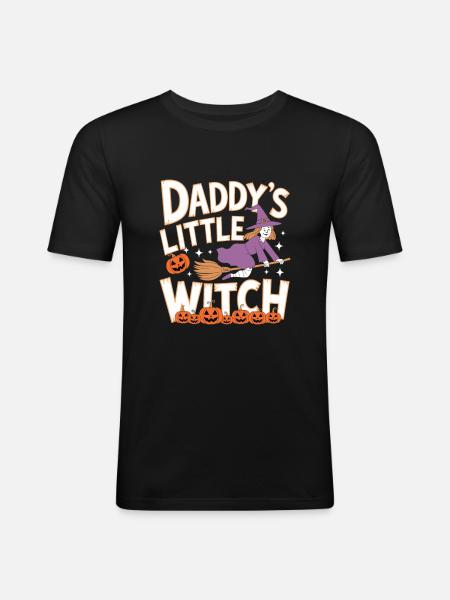 Halloween Witch Daddy's Little Witch - Men's Slim Fit T-Shirt - black
