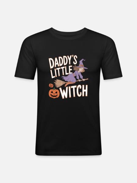 Halloween Witch Daddy's Little Witch - Men's Slim Fit T-Shirt - black