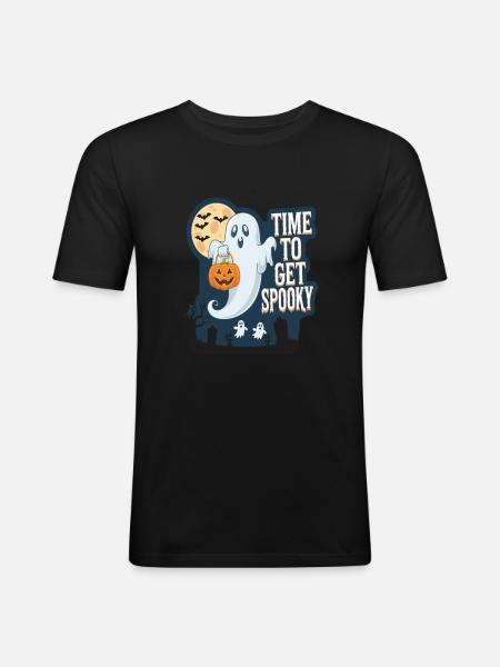 Cute Halloween Ghost Halloween - Men's Slim Fit T-Shirt - black