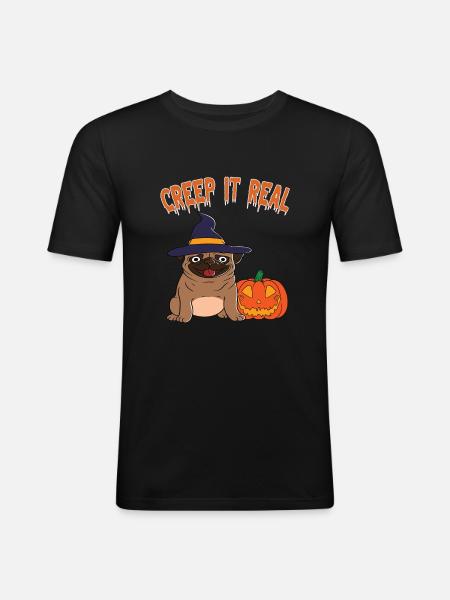 Cute Halloween Ghost Halloween - Men's Slim Fit T-Shirt - black