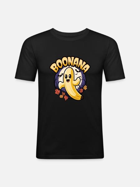 Halloween Boonana Halloween Ghost - Men's Slim Fit T-Shirt - black