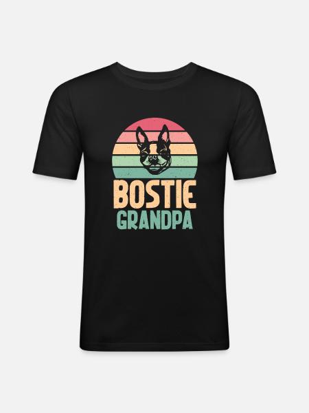Boston Terrier Gifts - Männer Slim Fit T-Shirt - Schwarz