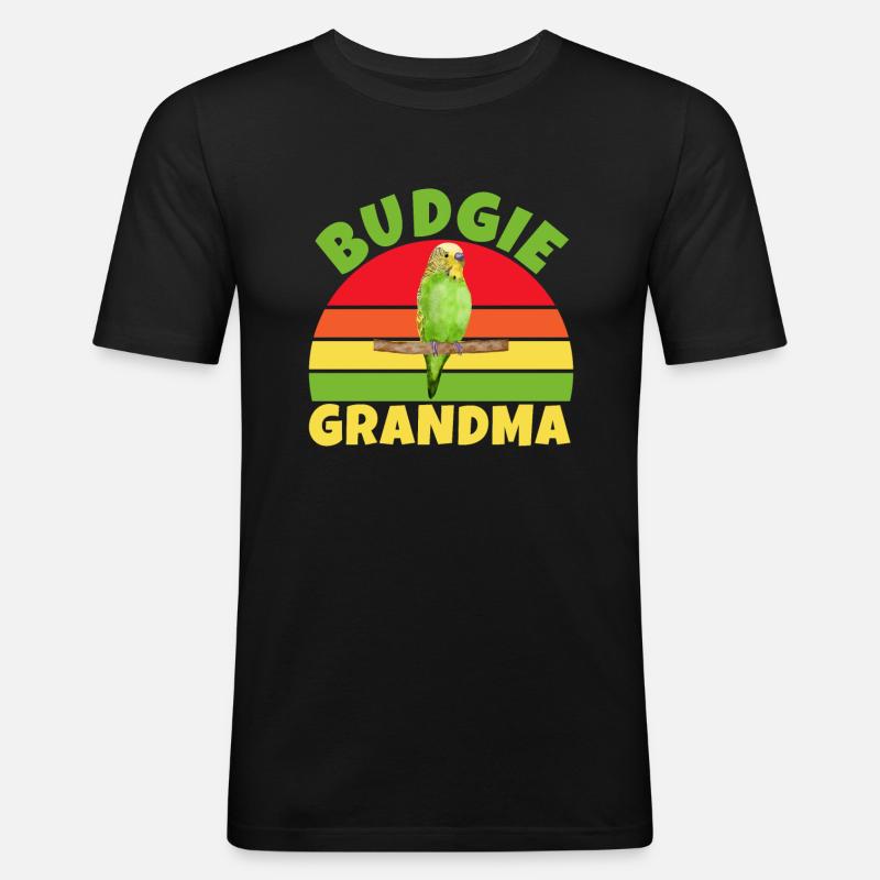 Budgie Gift - Männer Slim Fit T-Shirt - Schwarz