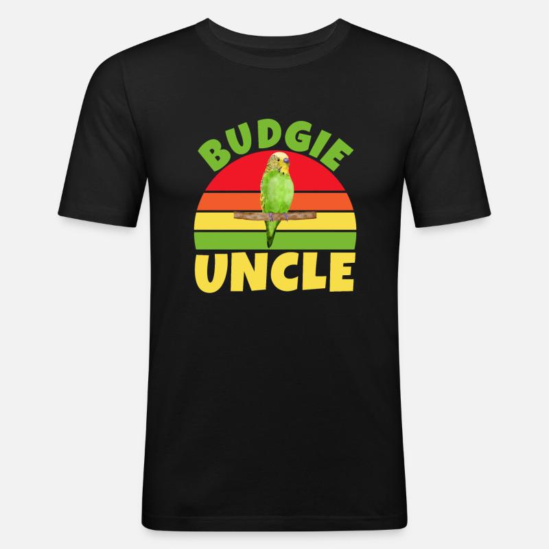 Budgie Gift - Männer Slim Fit T-Shirt - Schwarz