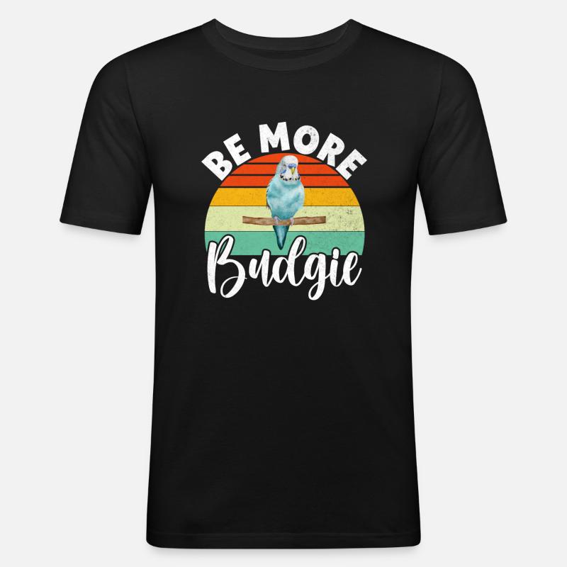 Budgie Gift - Männer Slim Fit T-Shirt - Schwarz