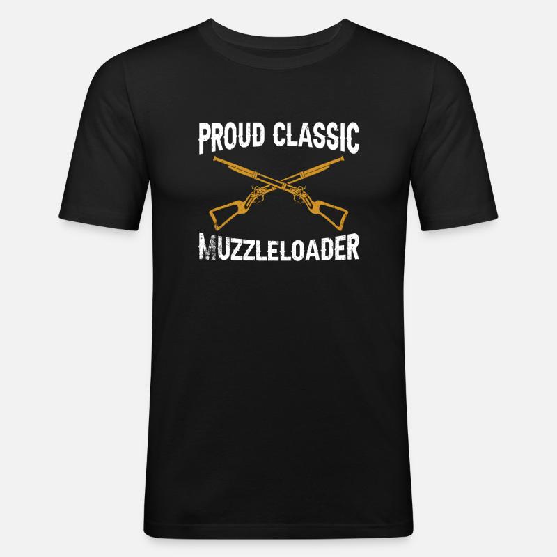 Vorderlader Muzzleloader Muzzle Loading - Männer Slim Fit T-Shirt - Schwarz