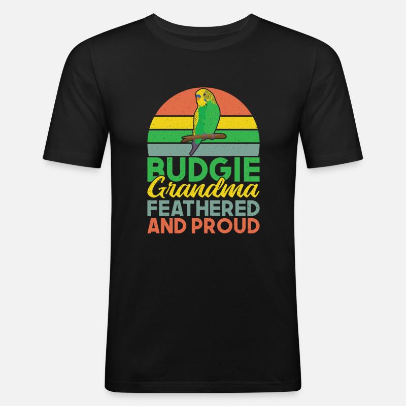 Budgie Gift - Männer Slim Fit T-Shirt - Schwarz