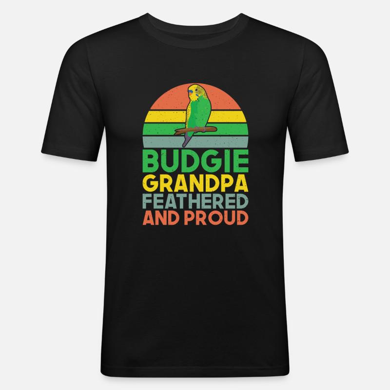 Budgie Gift - Männer Slim Fit T-Shirt - Schwarz