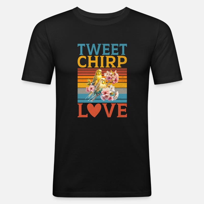 Budgie Gift - Männer Slim Fit T-Shirt - Schwarz