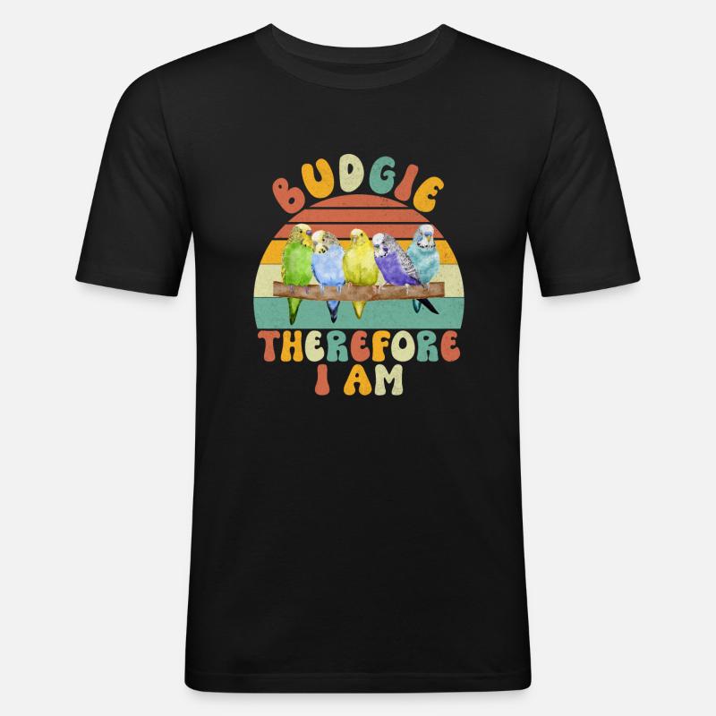 Budgie Gift - Männer Slim Fit T-Shirt - Schwarz