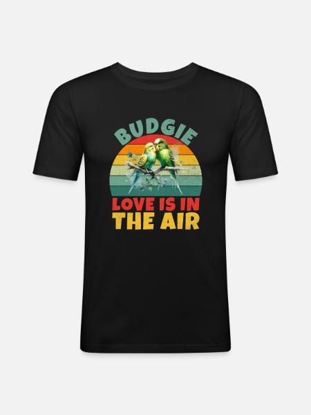 Budgie Gift - Men's Slim Fit T-Shirt - black