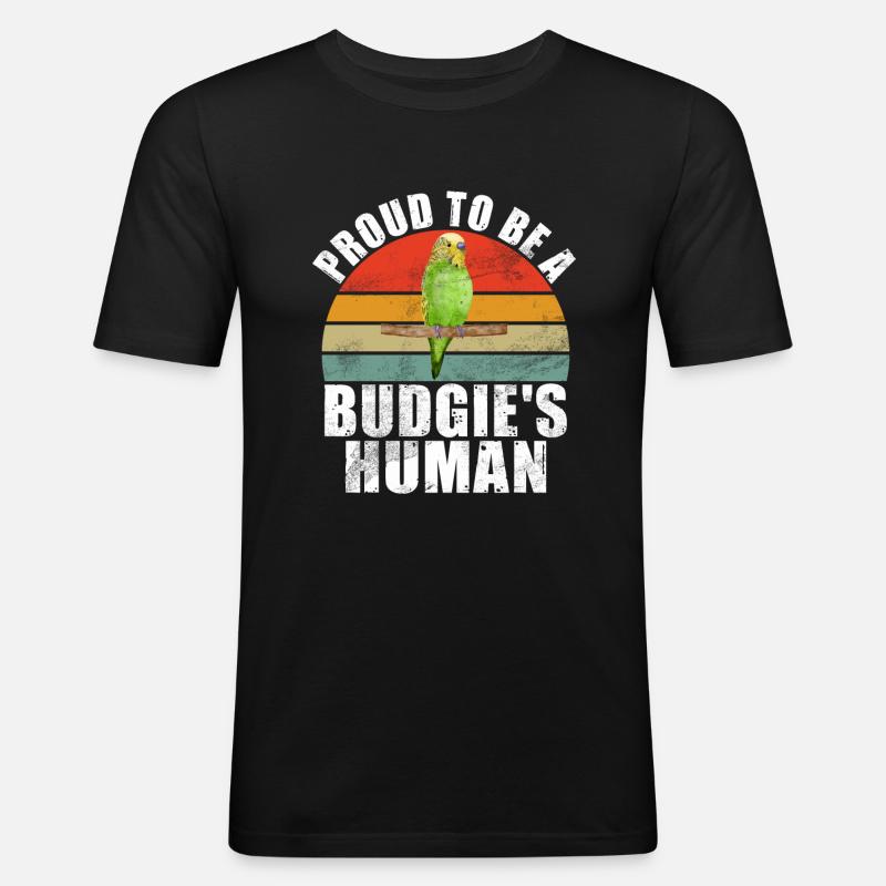 Budgie Gift - Männer Slim Fit T-Shirt - Schwarz