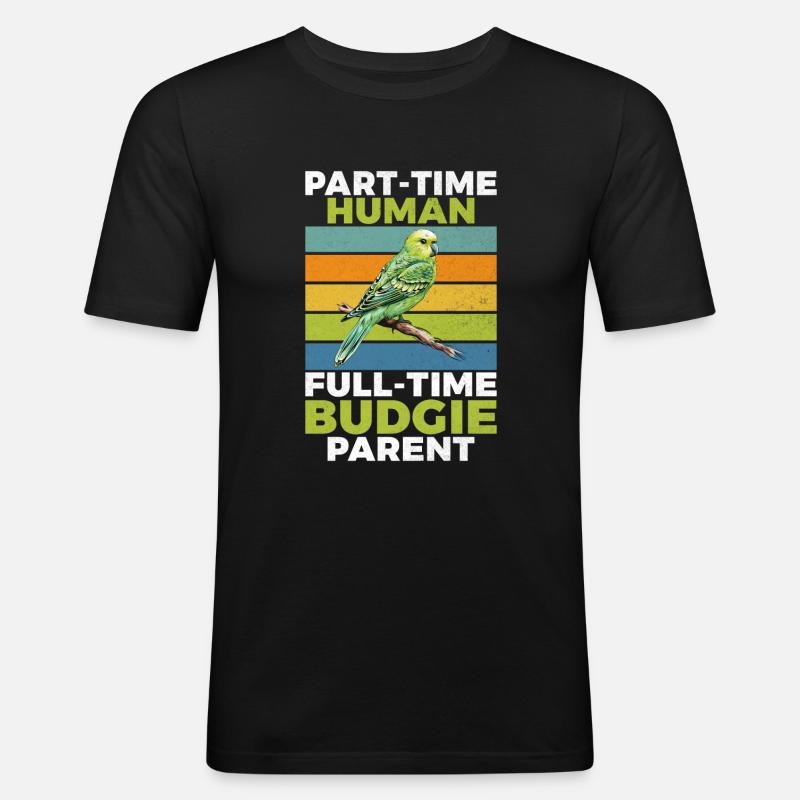 Budgie Gift - Männer Slim Fit T-Shirt - Schwarz