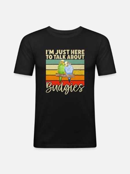 Budgie Gift - Men's Slim Fit T-Shirt - black