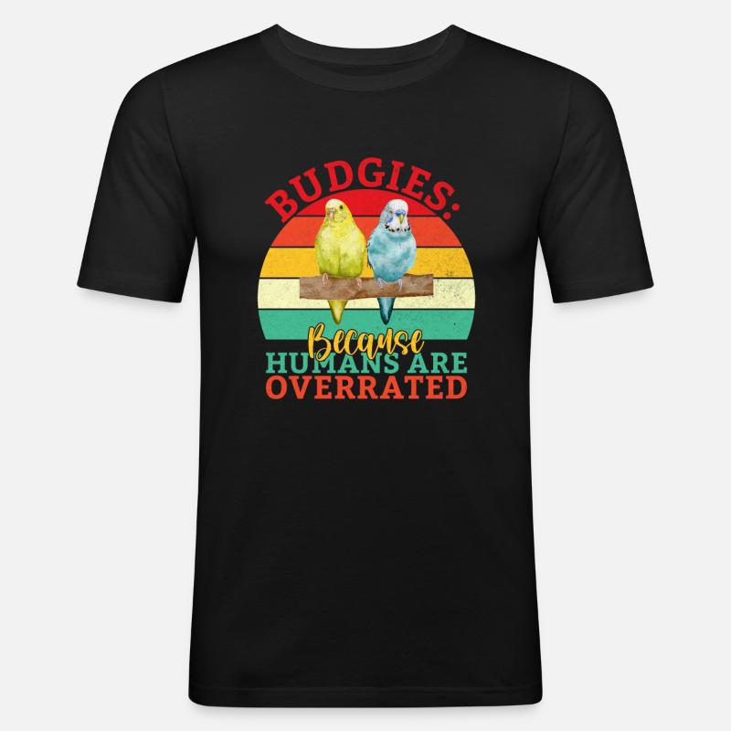 Budgie Gift - Men's Slim Fit T-Shirt - black