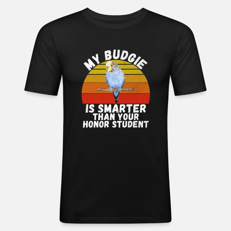 Budgie Gift - Männer Slim Fit T-Shirt - Schwarz