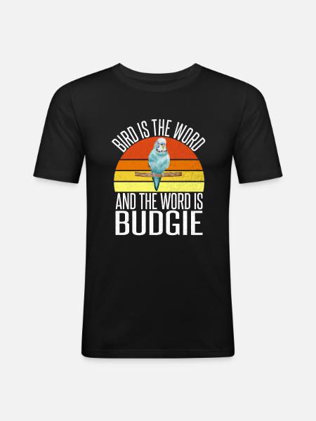 Budgie Gift - Men's Slim Fit T-Shirt - black