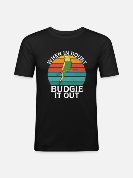 Budgie Gift - Men's Slim Fit T-Shirt - black