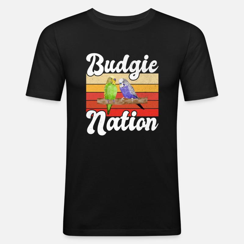 Budgie Gift - Männer Slim Fit T-Shirt - Schwarz