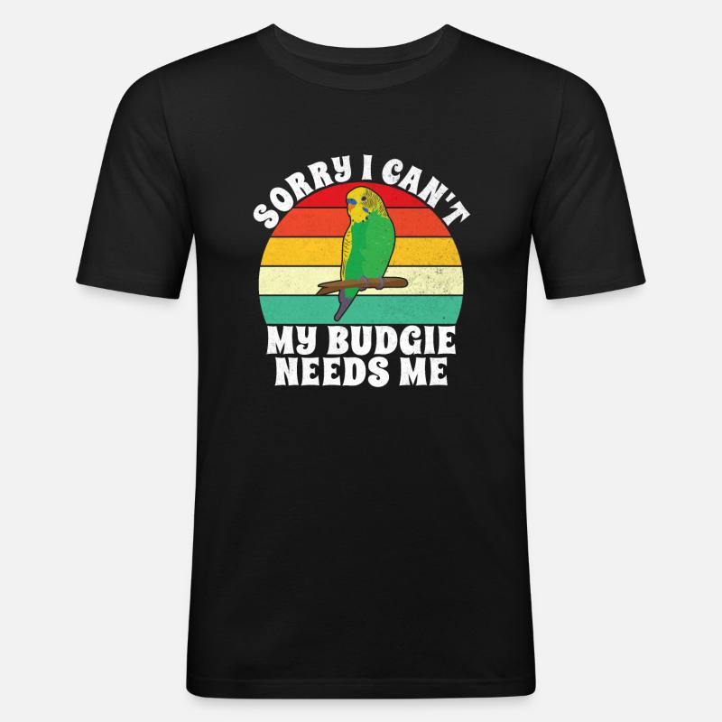 Budgie Gift - Männer Slim Fit T-Shirt - Schwarz