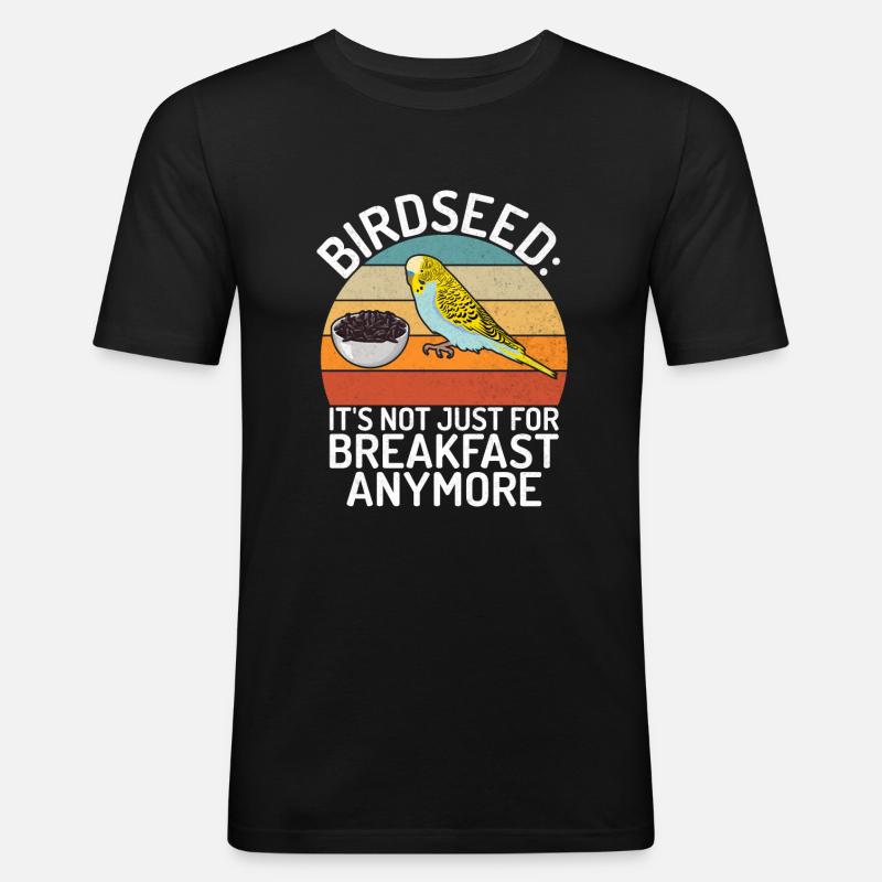 Budgie Gift - Männer Slim Fit T-Shirt - Schwarz