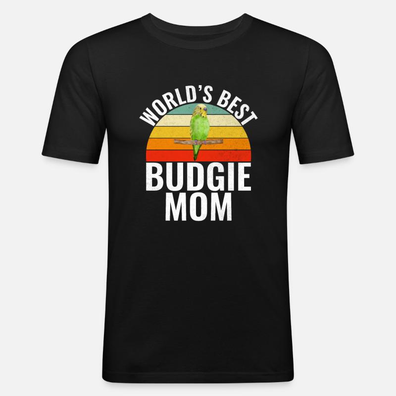 Budgie Gift - Männer Slim Fit T-Shirt - Schwarz