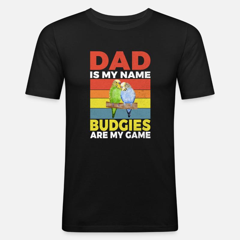 Budgie Gift - Männer Slim Fit T-Shirt - Schwarz