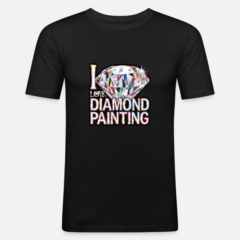 Diamond Painting Diamond Painter - Männer Slim Fit T-Shirt - Schwarz