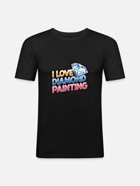 Diamond Painting Diamond Painter - Männer Slim Fit T-Shirt - Schwarz