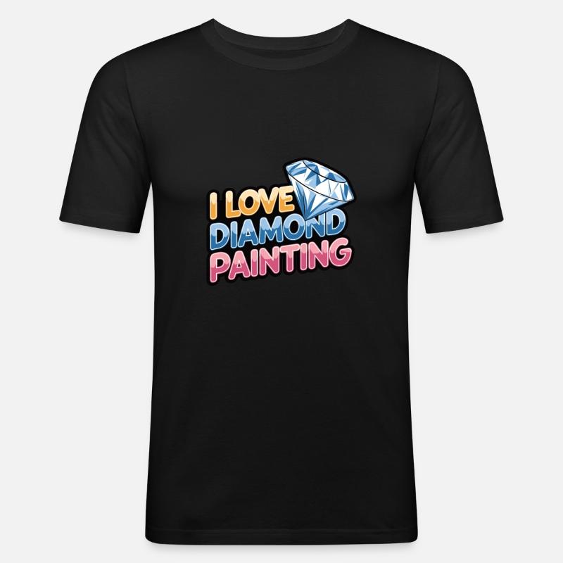 Diamond Painting Diamond Painter - Männer Slim Fit T-Shirt - Schwarz
