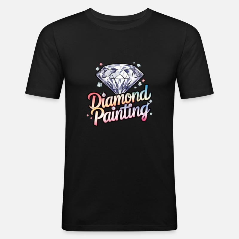 Diamond Painting Diamond Painter - Männer Slim Fit T-Shirt - Schwarz