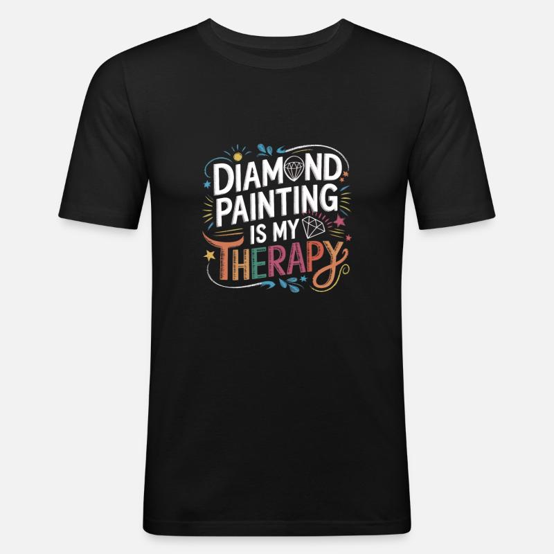 Diamond Painting Diamond Painter - Männer Slim Fit T-Shirt - Schwarz