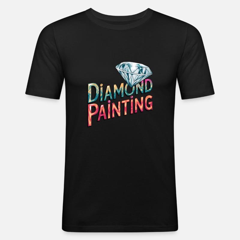Diamond Painting Diamond Painter - Männer Slim Fit T-Shirt - Schwarz