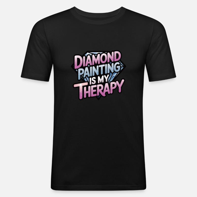 Diamond Painting Diamond Painter - Männer Slim Fit T-Shirt - Schwarz