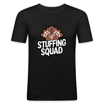 Funny Thanksgiving Turkey - Men's Slim Fit T-Shirt - black - Front - Nik (191cm)