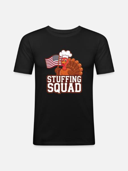 Dinde drôle de Thanksgiving - T-shirt près du corps Homme - noir
