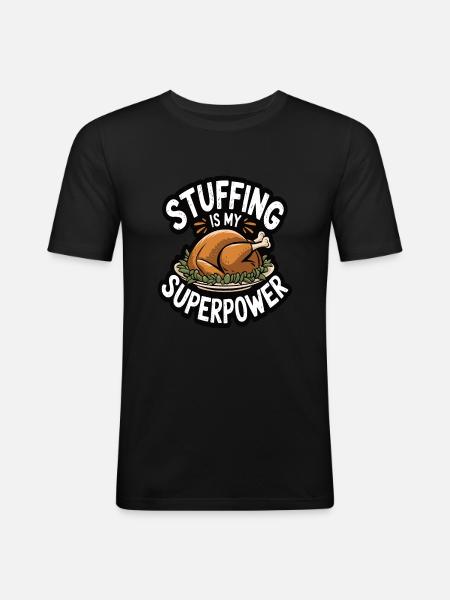 Funny Thanksgiving Turkey - Men's Slim Fit T-Shirt - black