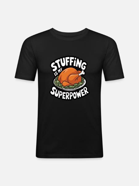 Funny Thanksgiving Turkey - Men's Slim Fit T-Shirt - black