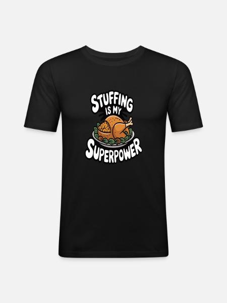 Dinde drôle de Thanksgiving - T-shirt près du corps Homme - noir