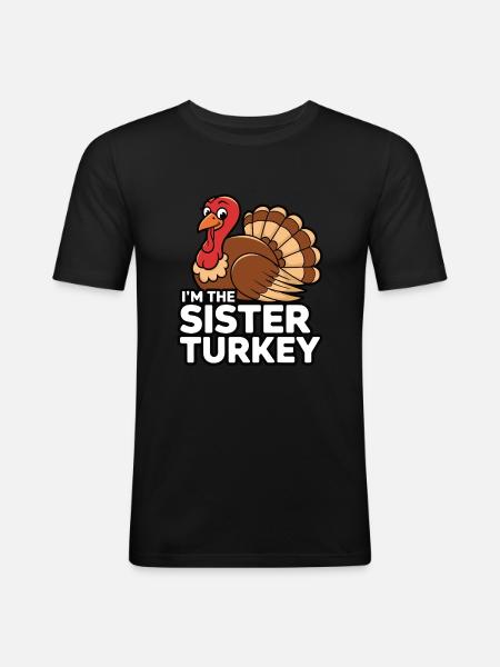 Funny Thanksgiving Turkey - Men's Slim Fit T-Shirt - black