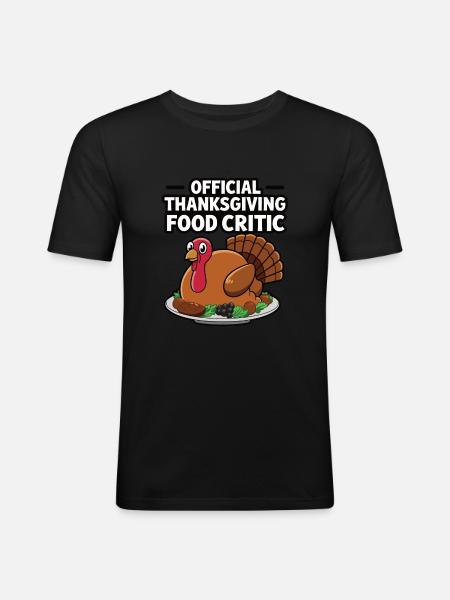 Dinde drôle de Thanksgiving - T-shirt près du corps Homme - noir
