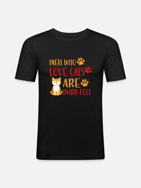 Cat Dad Gifts - Men's Slim Fit T-Shirt - black
