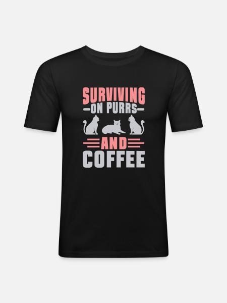 Cat Dad Gifts - Men's Slim Fit T-Shirt - black